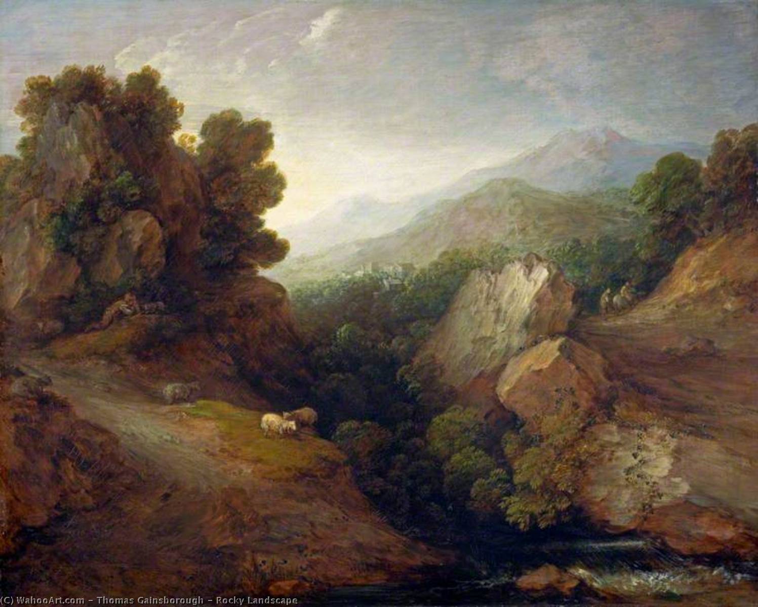 Wikioo.org - The Encyclopedia of Fine Arts - Painting, Artwork by Thomas Gainsborough - Rocky Landscape