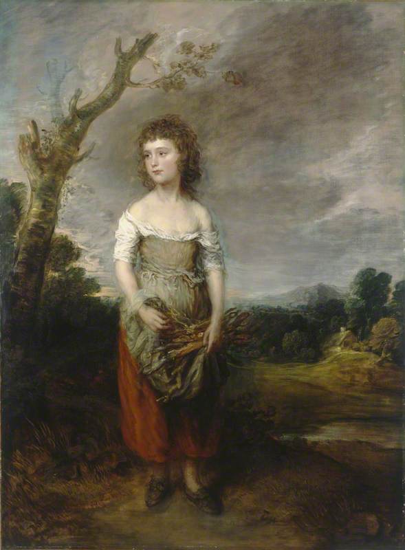 WikiOO.org - Encyclopedia of Fine Arts - Maľba, Artwork Thomas Gainsborough - A Peasant Girl Gathering Faggots in a Wood