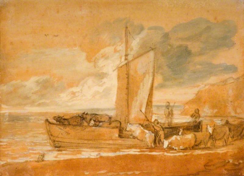WikiOO.org - Encyclopedia of Fine Arts - Lukisan, Artwork Thomas Gainsborough - A Cattle Ferry
