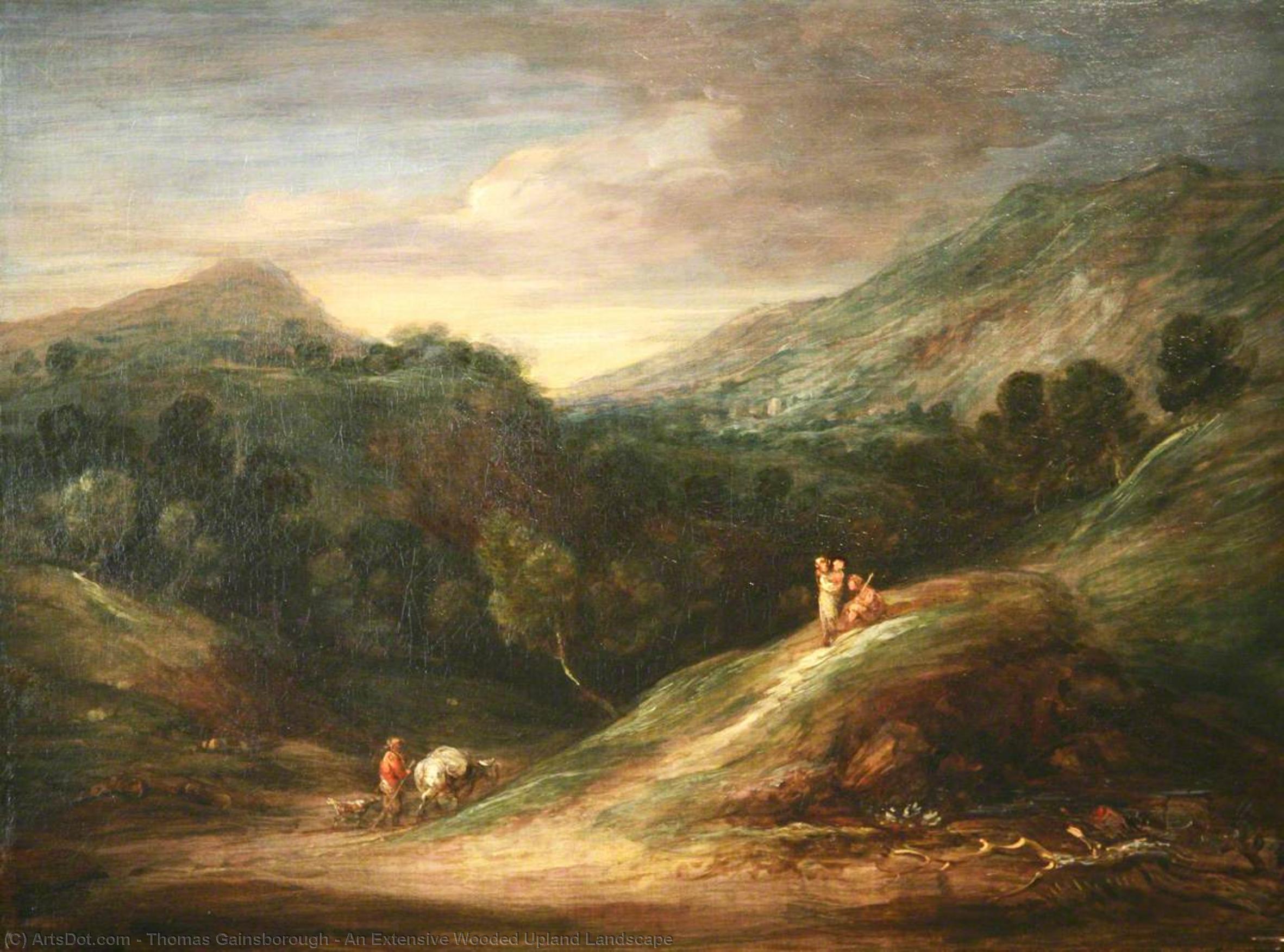 WikiOO.org - Енциклопедія образотворчого мистецтва - Живопис, Картини
 Thomas Gainsborough - An Extensive Wooded Upland Landscape