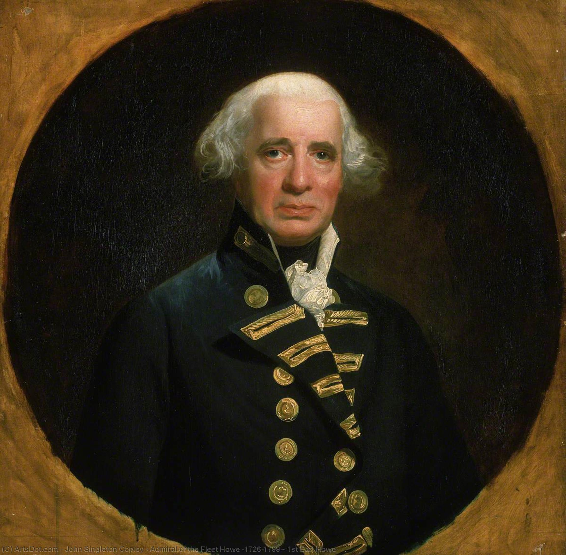 Wikioo.org - Encyklopedia Sztuk Pięknych - Malarstwo, Grafika John Singleton Copley - Admiral of the Fleet Howe (1726–1799), 1st Earl Howe