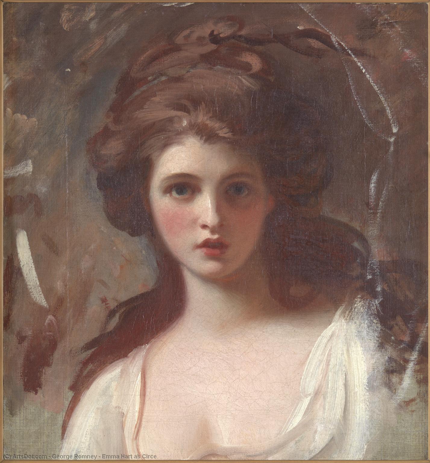WikiOO.org - Encyclopedia of Fine Arts - Lukisan, Artwork George Romney - Emma Hart as Circe