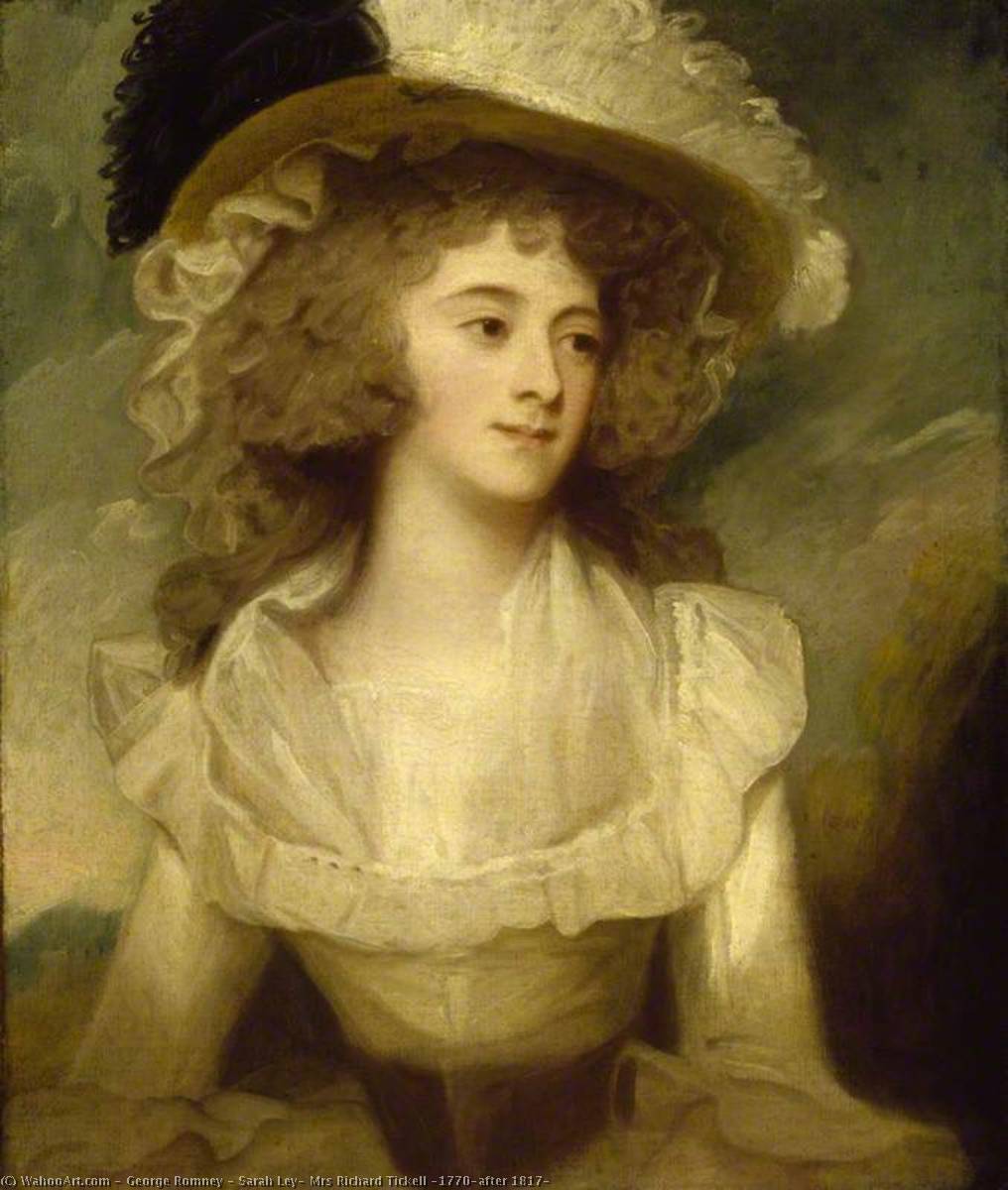 WikiOO.org - Encyclopedia of Fine Arts - Maleri, Artwork George Romney - Sarah Ley, Mrs Richard Tickell (1770–after 1817)