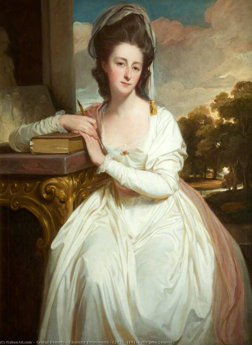 Wikioo.org - The Encyclopedia of Fine Arts - Painting, Artwork by George Romney - Charlotte Bettesworth (c.1755–1841), Mrs John Sargent
