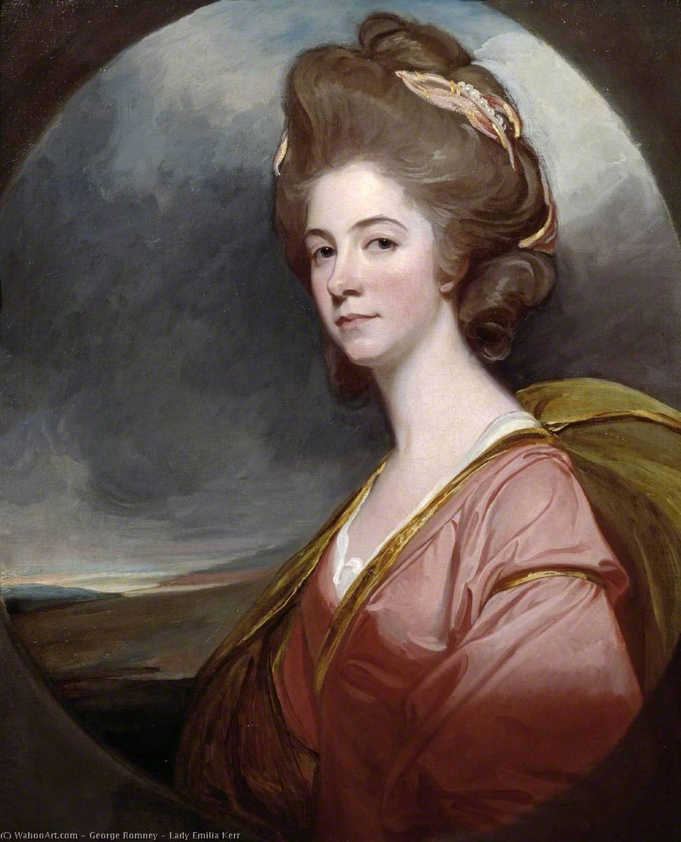 Wikioo.org - The Encyclopedia of Fine Arts - Painting, Artwork by George Romney - Lady Emilia Kerr