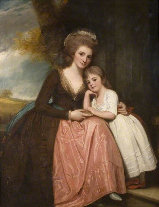 Wikioo.org - The Encyclopedia of Fine Arts - Painting, Artwork by George Romney - Mrs Bracebridge and Her Daughter Mary
