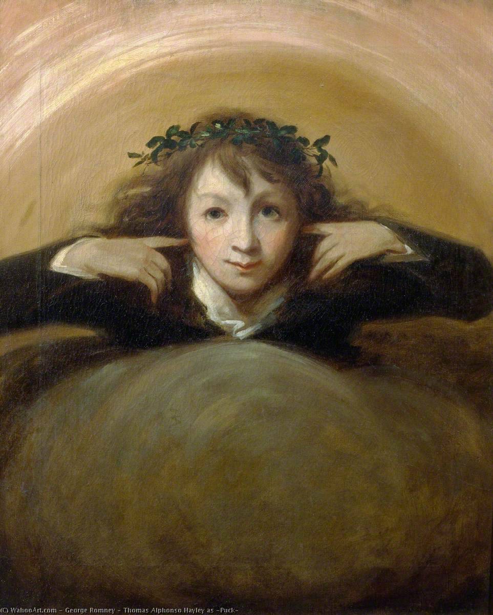 Wikioo.org - The Encyclopedia of Fine Arts - Painting, Artwork by George Romney - Thomas Alphonso Hayley as 'Puck'