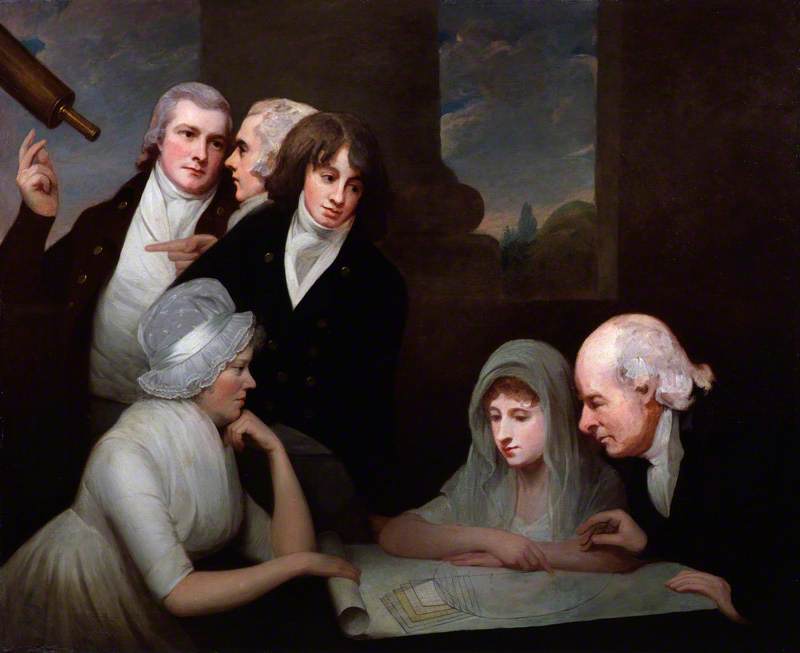 WikiOO.org - Enciklopedija dailės - Tapyba, meno kuriniai George Romney - Adam Walker and his family
