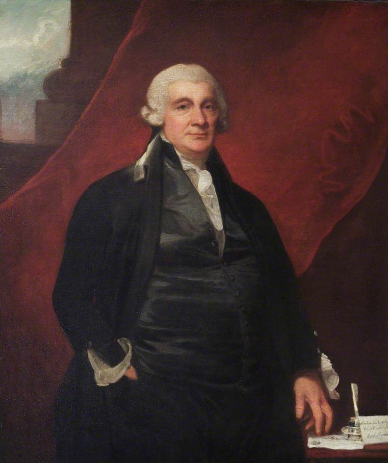 Wikioo.org - The Encyclopedia of Fine Arts - Painting, Artwork by George Romney - Abraham Newland (1730–1807), Chief Cashier of the Bank of England (1782–1807)