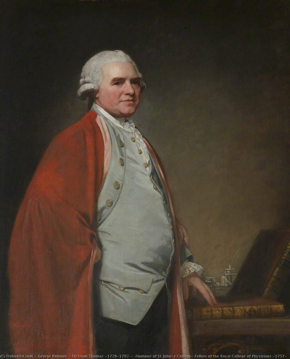 Wikioo.org - The Encyclopedia of Fine Arts - Painting, Artwork by George Romney - Sir Noah Thomas (1720–1792), Alumnus of St John's College, Fellow of the Royal College of Physicians (1757)
