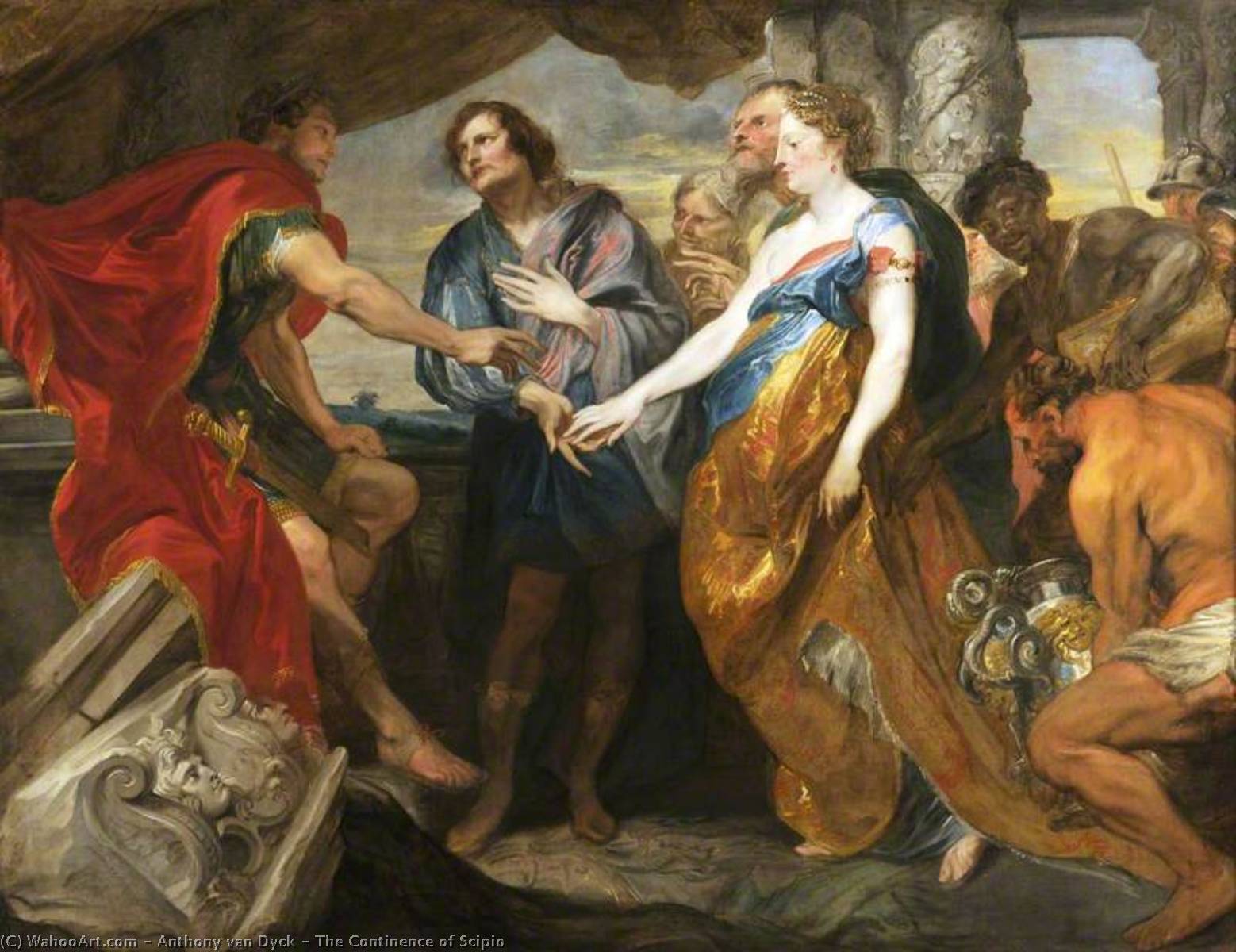 Wikioo.org - The Encyclopedia of Fine Arts - Painting, Artwork by Anthony Van Dyck - The Continence of Scipio