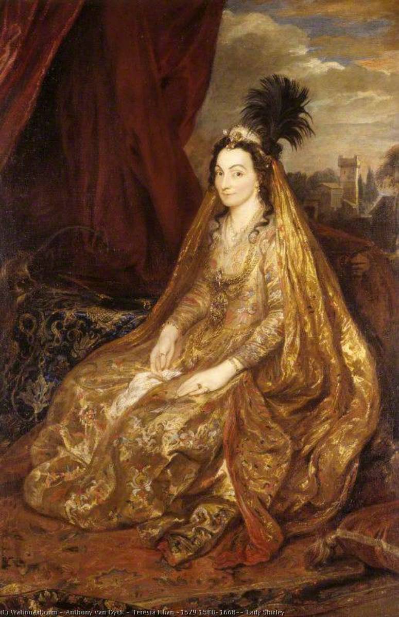 Wikioo.org - The Encyclopedia of Fine Arts - Painting, Artwork by Anthony Van Dyck - Teresia Khan (1579 1580–1668), Lady Shirley