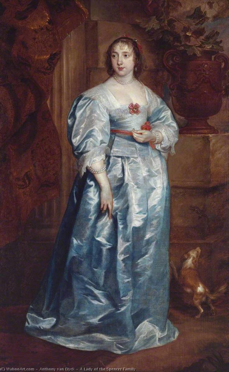 Wikioo.org - The Encyclopedia of Fine Arts - Painting, Artwork by Anthony Van Dyck - A Lady of the Spencer Family