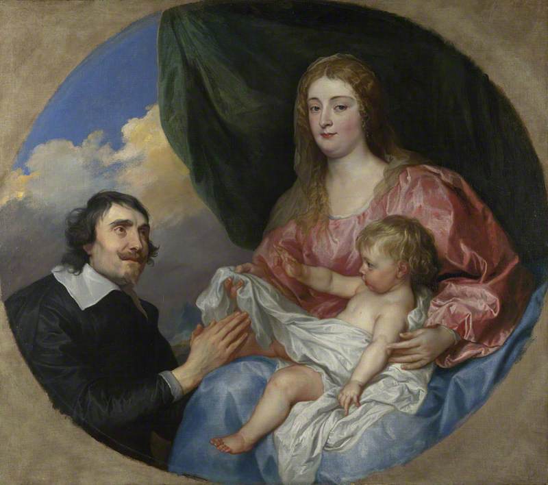 WikiOO.org – 美術百科全書 - 繪畫，作品 Anthony Van Dyck - 阿贝斯卡利亚 崇拜  的  处女  和  孩子