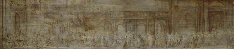 WikiOO.org - 百科事典 - 絵画、アートワーク Anthony Van Dyck - チャールズ 私と ザー 騎士 の ガーター 行列で