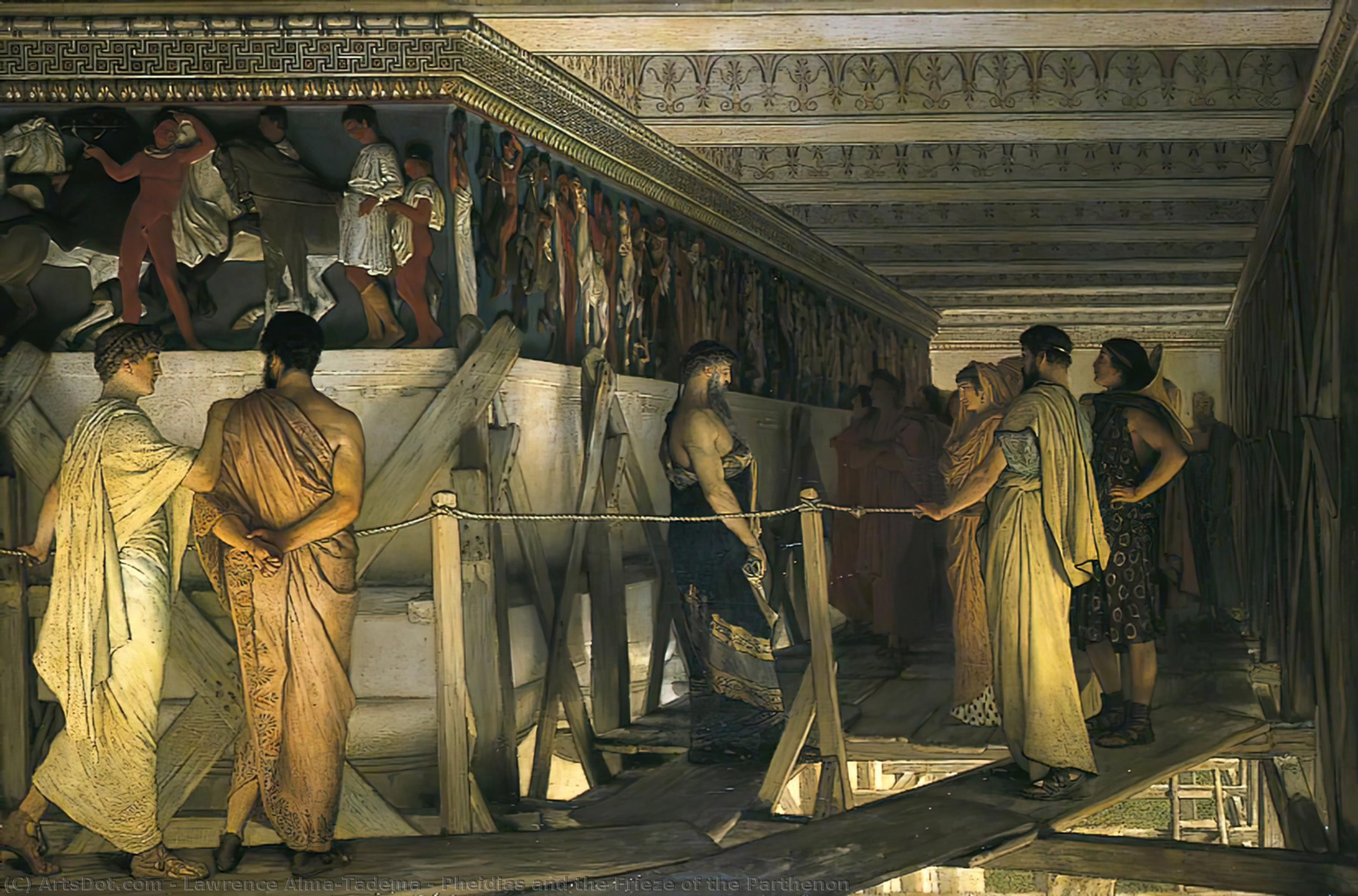 WikiOO.org - Enciklopedija dailės - Tapyba, meno kuriniai Lawrence Alma-Tadema - Pheidias and the Frieze of the Parthenon