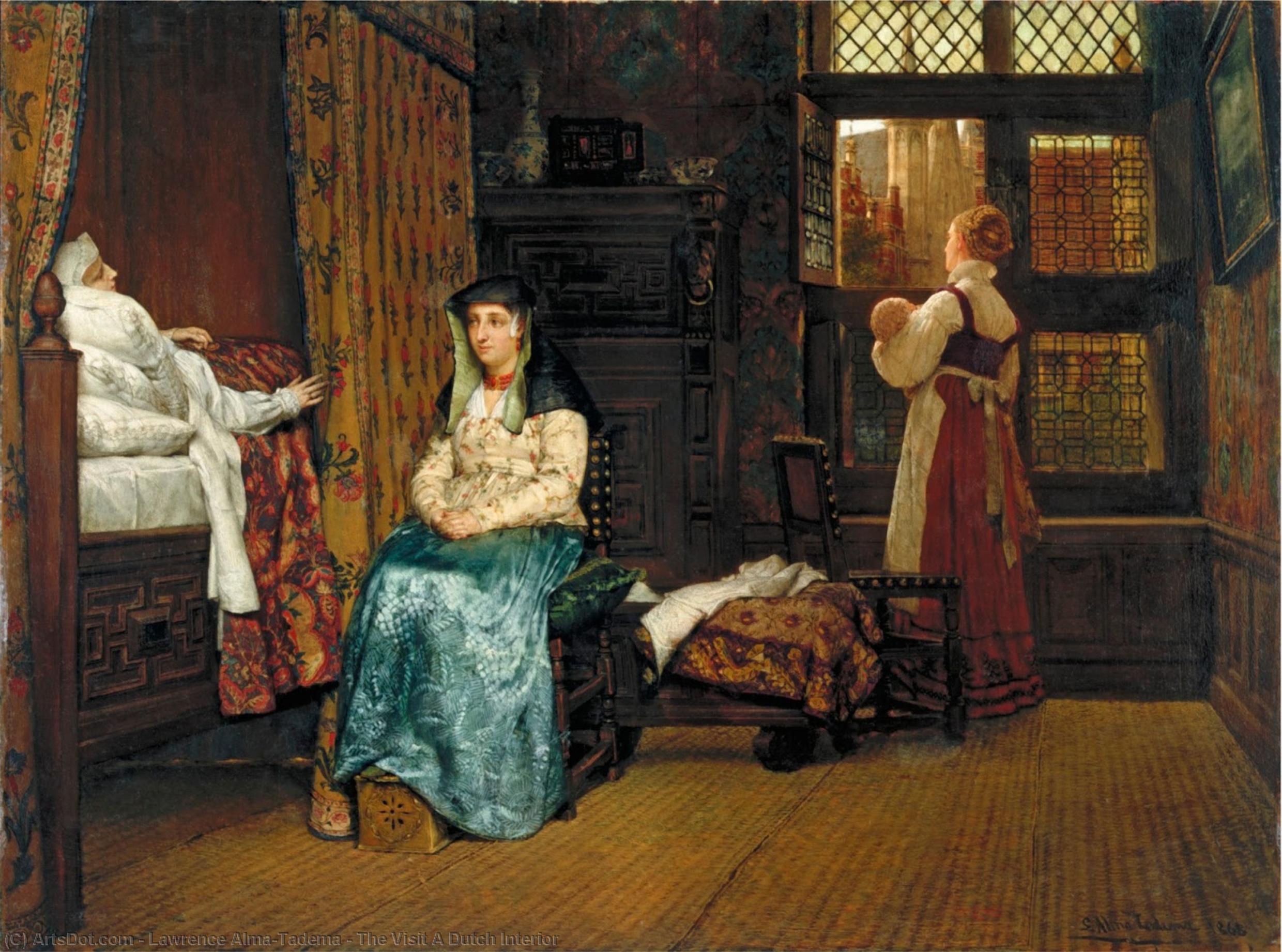 Wikioo.org - Die Enzyklopädie bildender Kunst - Malerei, Kunstwerk von Lawrence Alma-Tadema - der besuch Ein  niederländisch  Hinterland