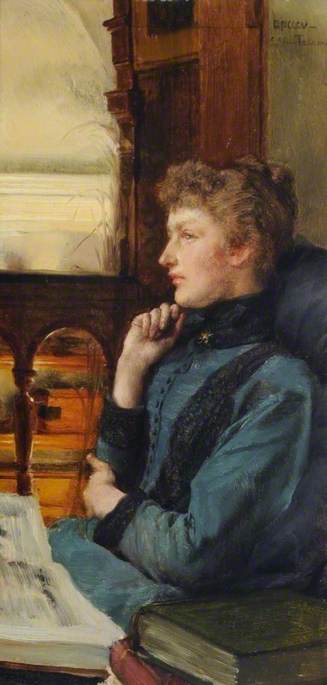 Wikioo.org - The Encyclopedia of Fine Arts - Painting, Artwork by Lawrence Alma-Tadema - Reverie Far Away Thoughts