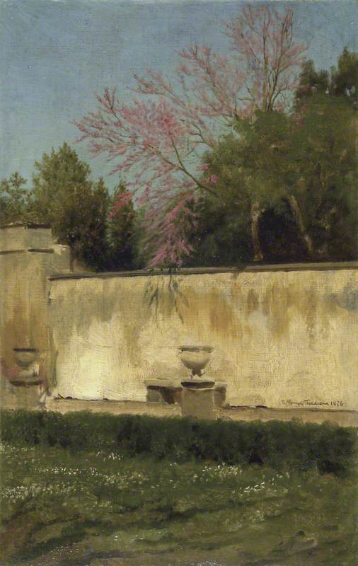 Wikioo.org - The Encyclopedia of Fine Arts - Painting, Artwork by Lawrence Alma-Tadema - A Corner of the Gardens of the Villa Borghese