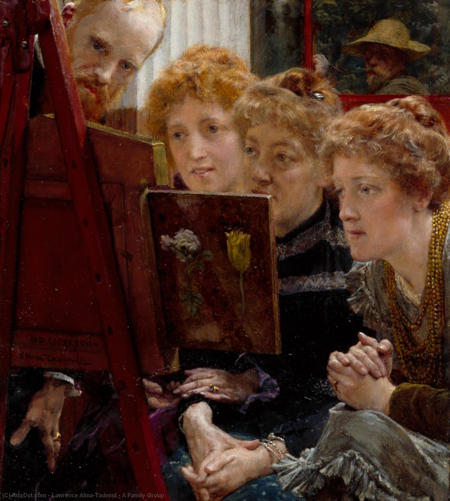 WikiOO.org – 美術百科全書 - 繪畫，作品 Lawrence Alma-Tadema - 一个 家庭  集团