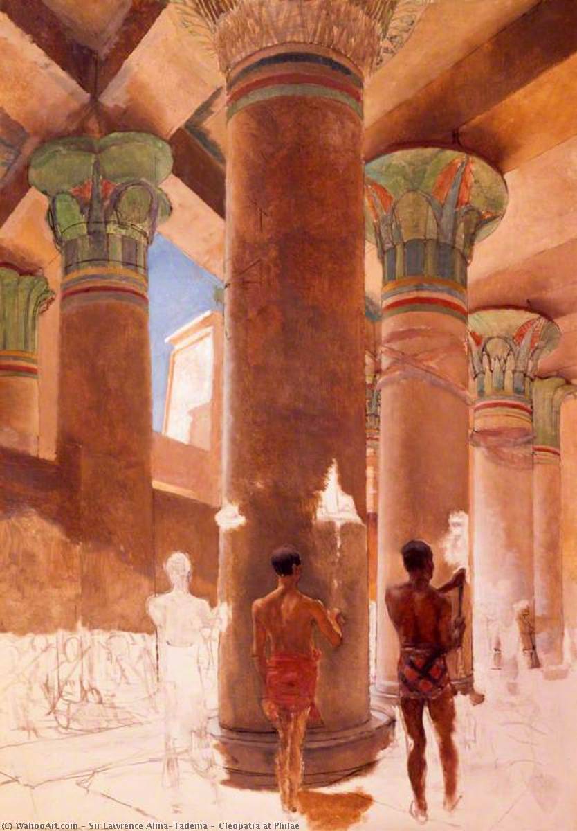WikiOO.org - Enciclopédia das Belas Artes - Pintura, Arte por Lawrence Alma-Tadema - Cleopatra at Philae