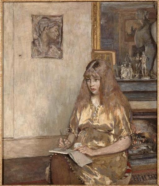 Wikioo.org - The Encyclopedia of Fine Arts - Painting, Artwork by Jean Edouard Vuillard - PORTRAIT DE GENEVIEVE BERNHEIM DE VILLERS