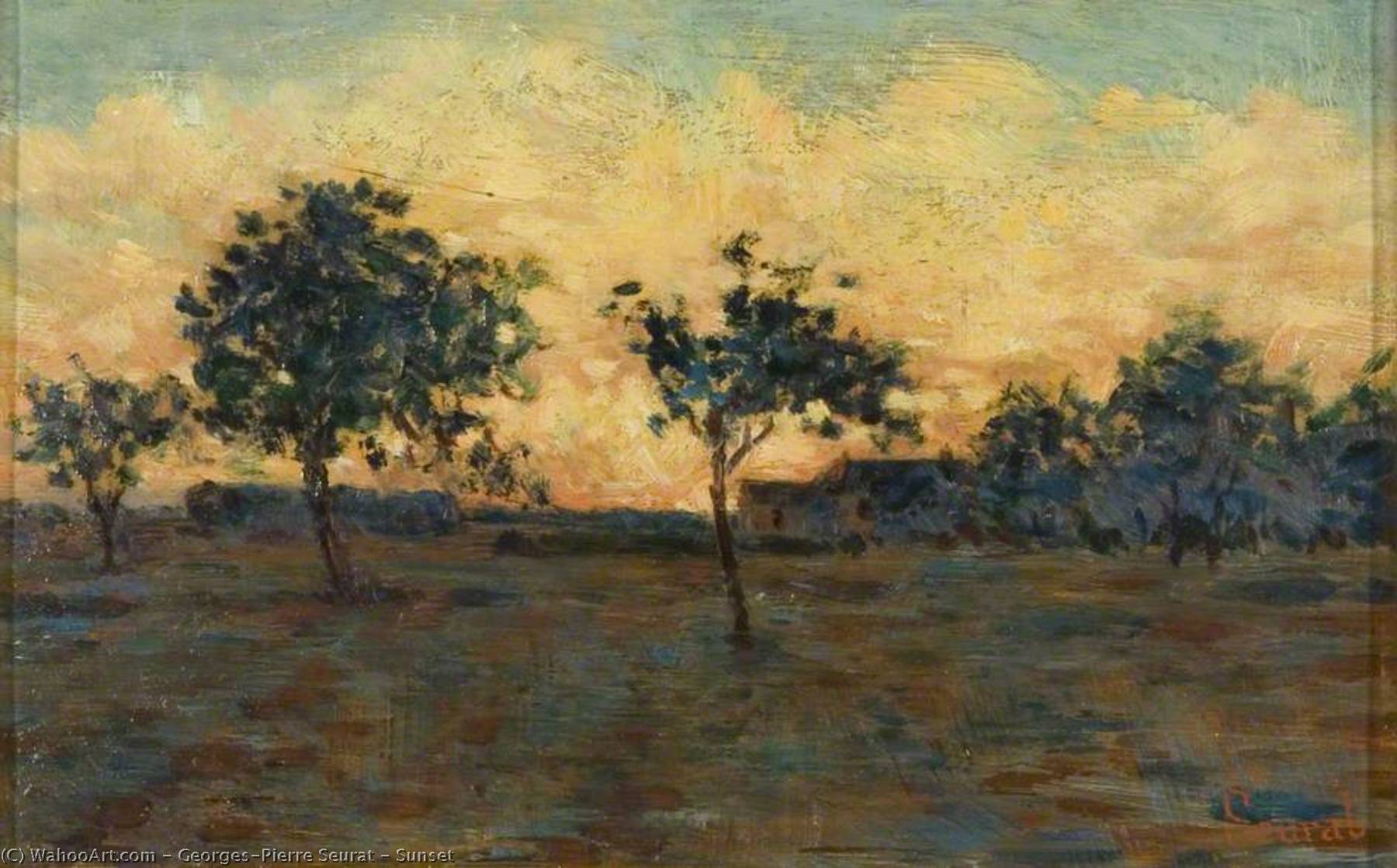 Wikioo.org - Die Enzyklopädie bildender Kunst - Malerei, Kunstwerk von Georges Pierre Seurat - Sonnenuntergang