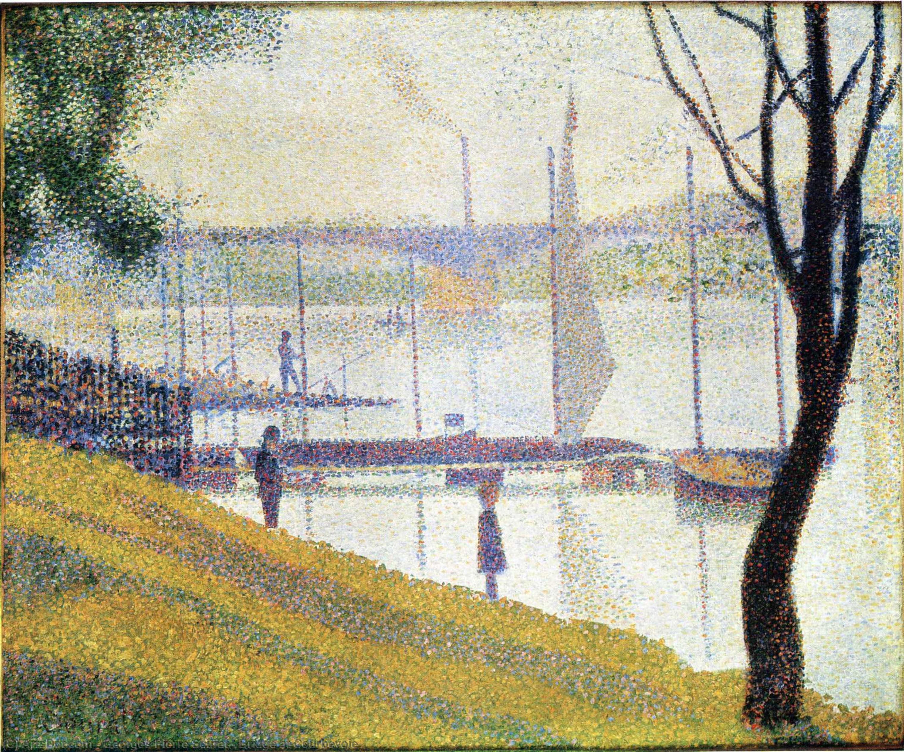 WikiOO.org – 美術百科全書 - 繪畫，作品 Georges Pierre Seurat - 在桥梁 库尔布瓦