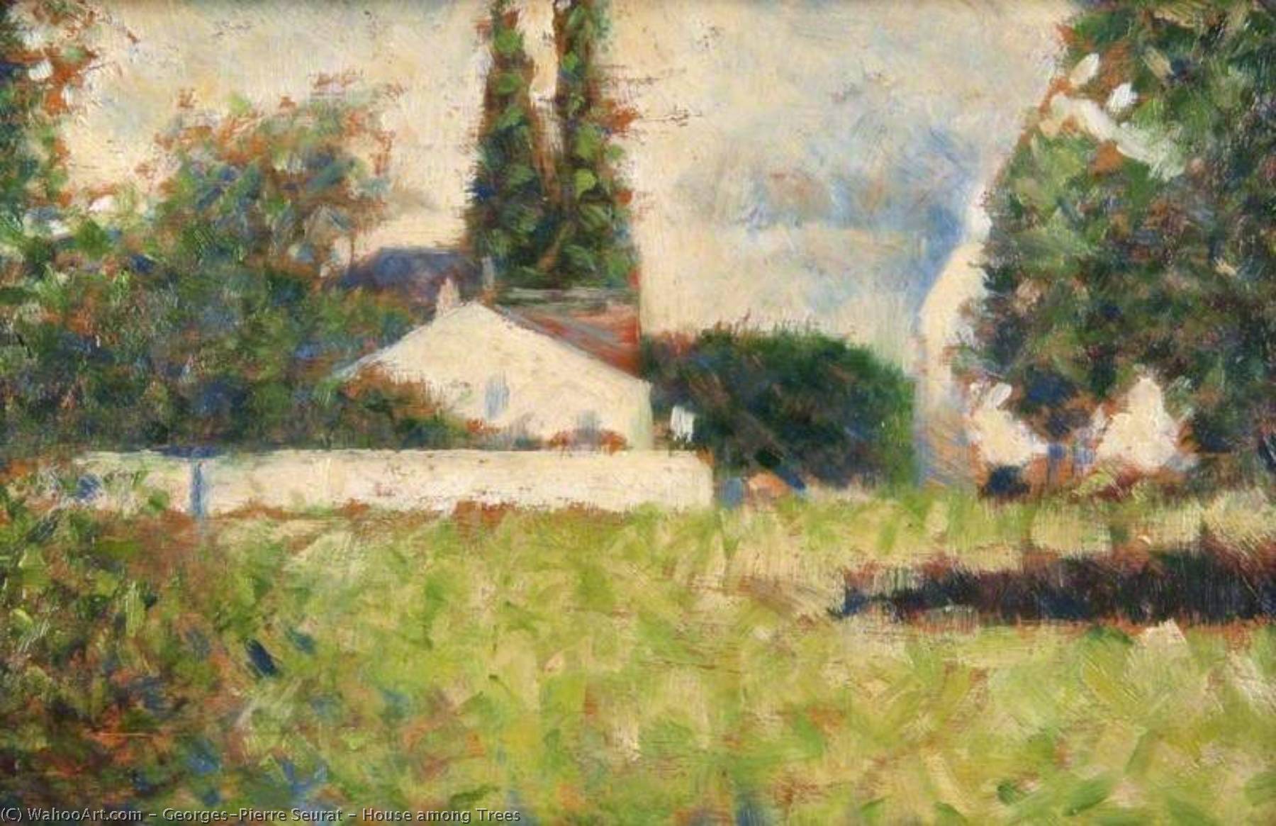 Wikioo.org - The Encyclopedia of Fine Arts - Painting, Artwork by Georges Pierre Seurat - House among Trees