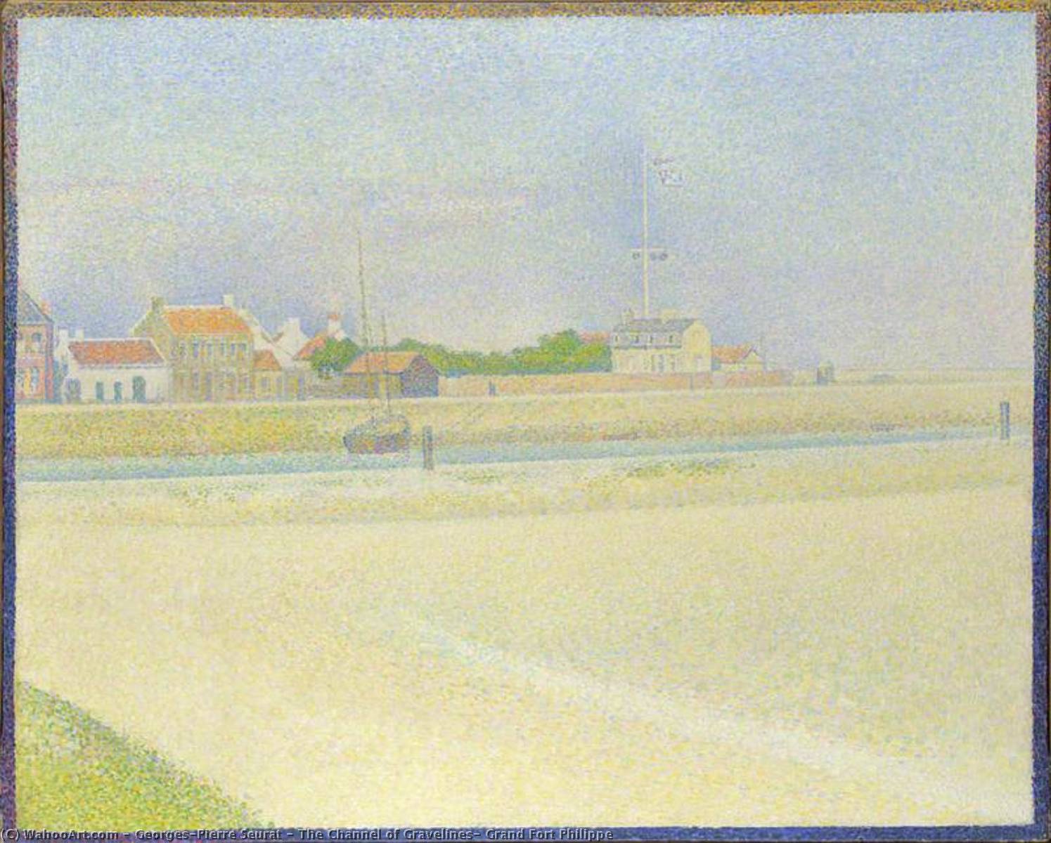 WikiOO.org - Encyclopedia of Fine Arts - Maleri, Artwork Georges Pierre Seurat - The Channel of Gravelines, Grand Fort Philippe