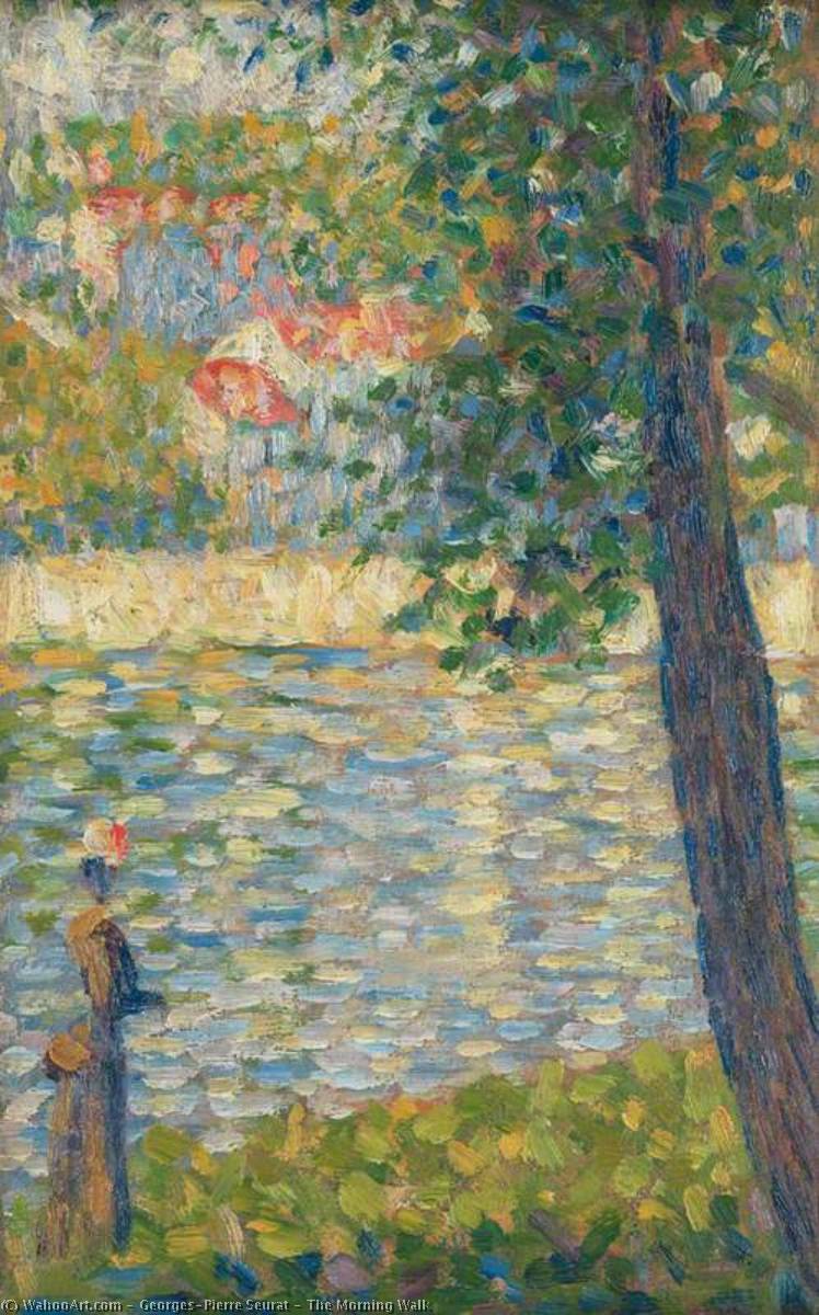 WikiOO.org - Encyclopedia of Fine Arts - Målning, konstverk Georges Pierre Seurat - The Morning Walk