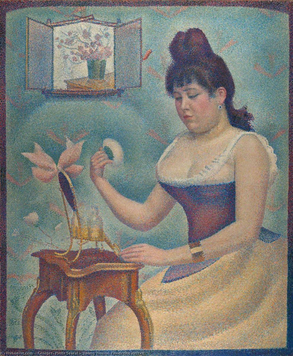 WikiOO.org - دایره المعارف هنرهای زیبا - نقاشی، آثار هنری Georges Pierre Seurat - Young Woman Powdering Herself