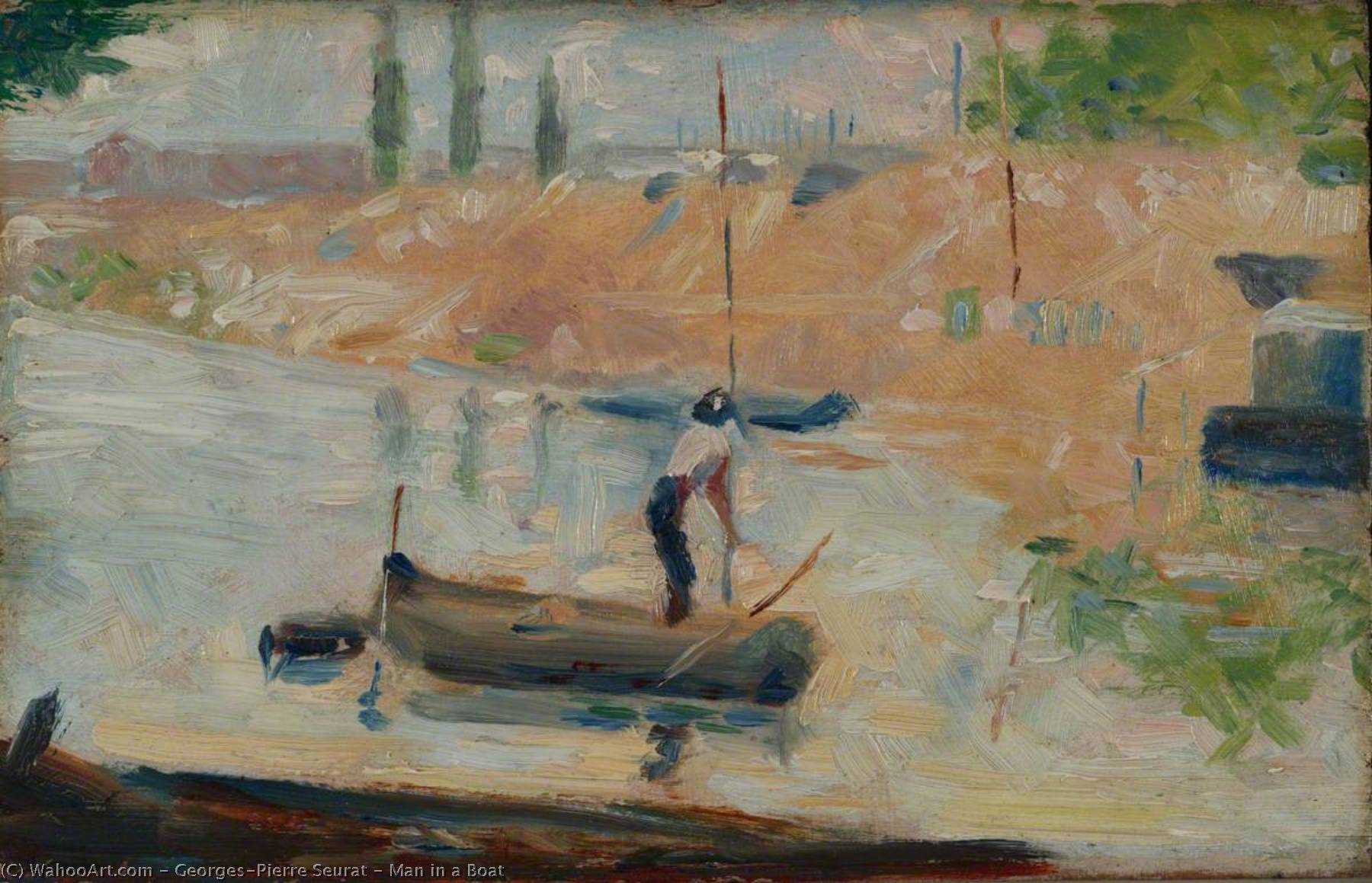 Wikioo.org - The Encyclopedia of Fine Arts - Painting, Artwork by Georges Pierre Seurat - Man in a Boat