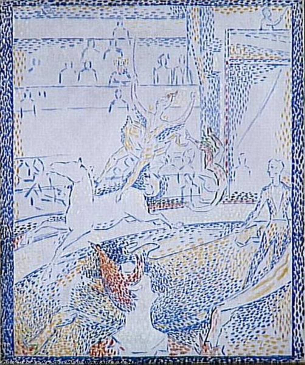 Wikioo.org – L'Encyclopédie des Beaux Arts - Peinture, Oeuvre de Georges Pierre Seurat - ESQUISSE VERSER LE CIRQUE