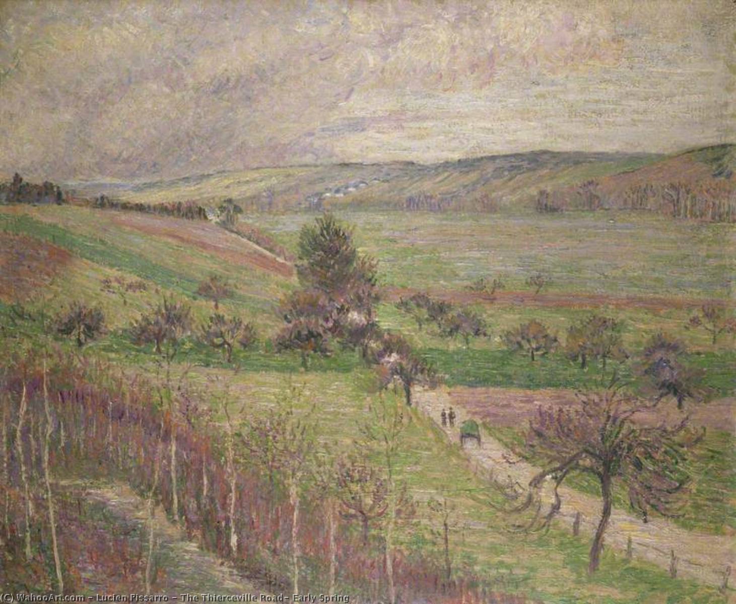 Wikioo.org - The Encyclopedia of Fine Arts - Painting, Artwork by Lucien Pissarro - The Thierceville Road, Early Spring