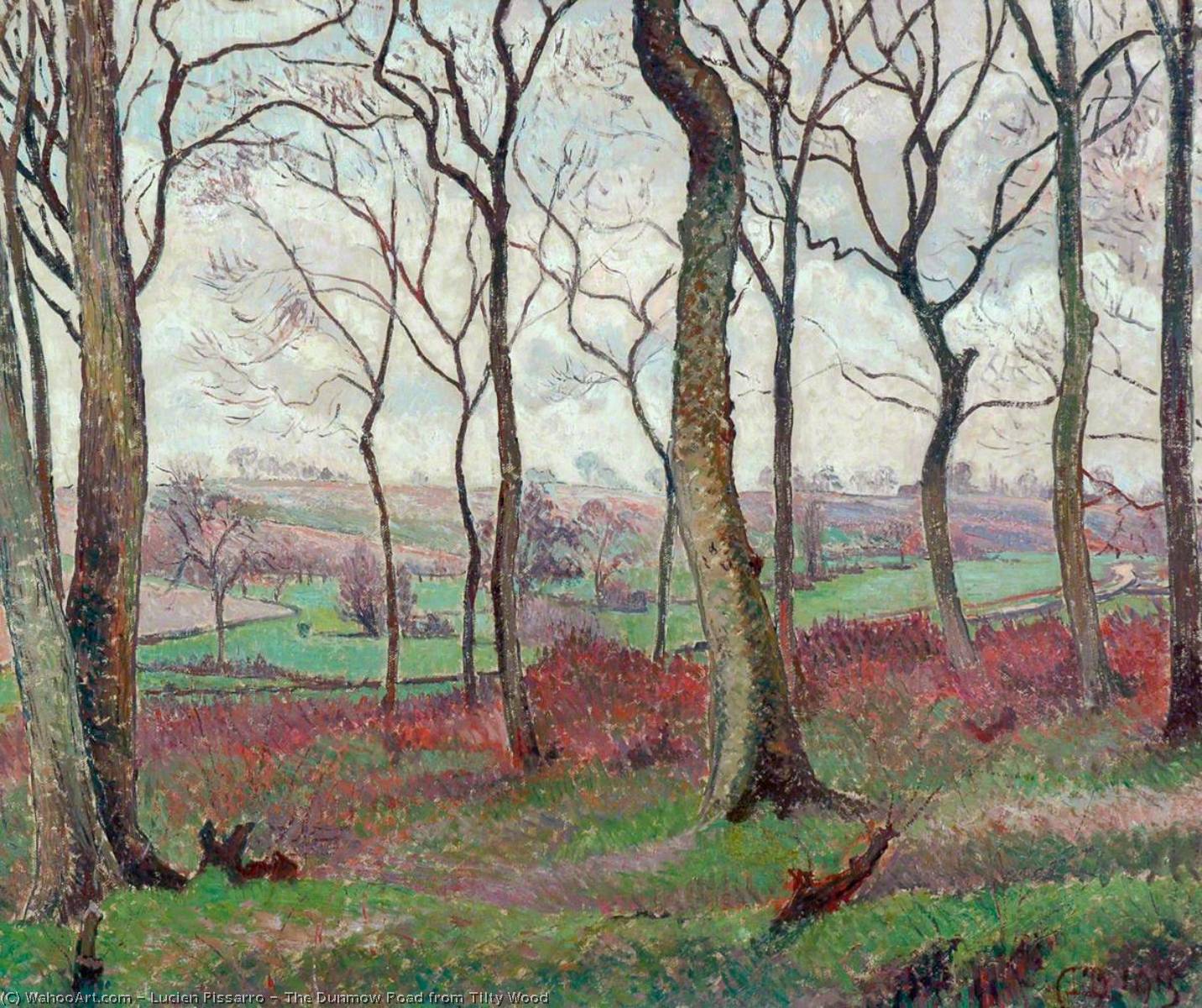 Wikioo.org - The Encyclopedia of Fine Arts - Painting, Artwork by Lucien Pissarro - The Dunmow Road from Tilty Wood