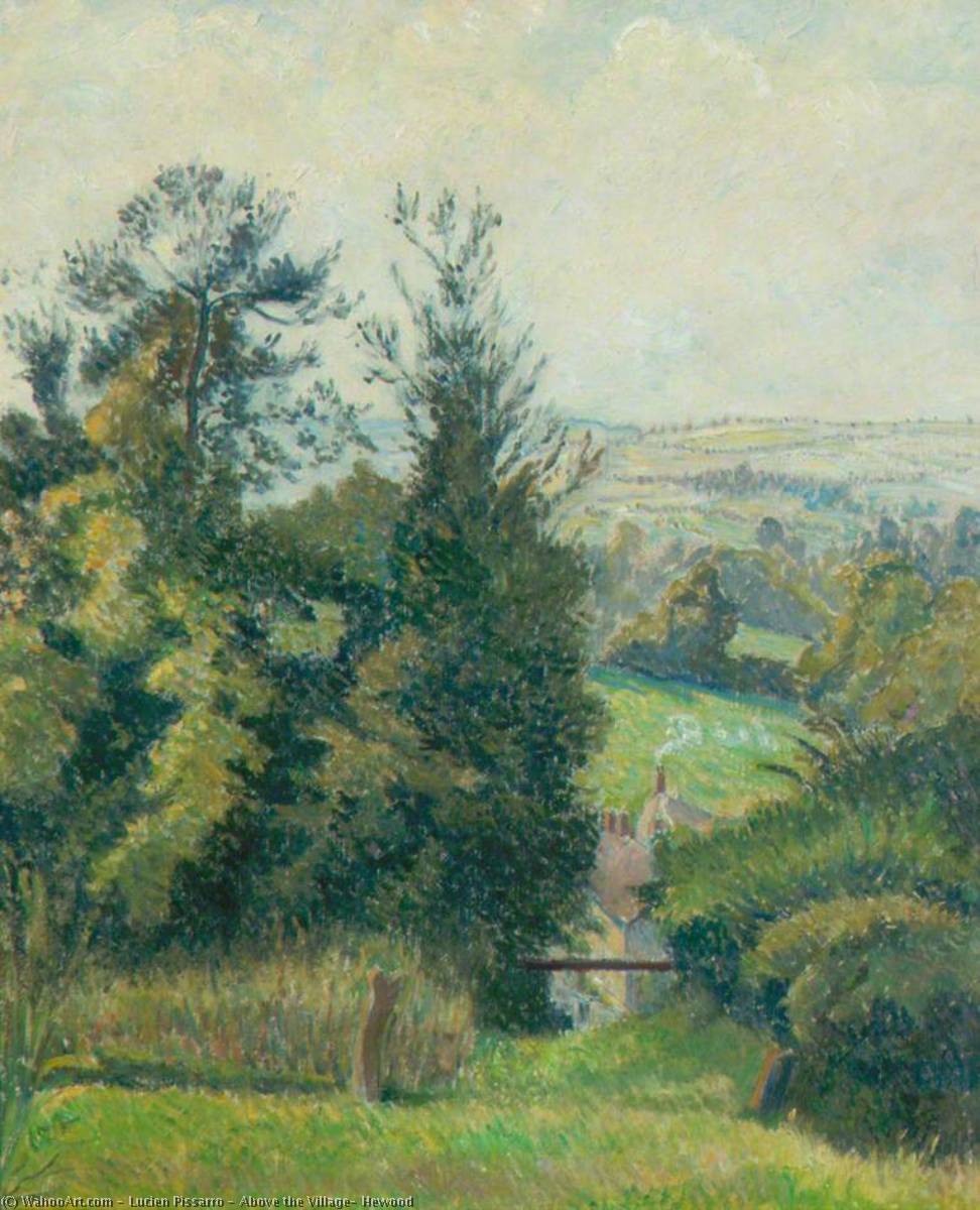 Wikioo.org - The Encyclopedia of Fine Arts - Painting, Artwork by Lucien Pissarro - Above the Village, Hewood