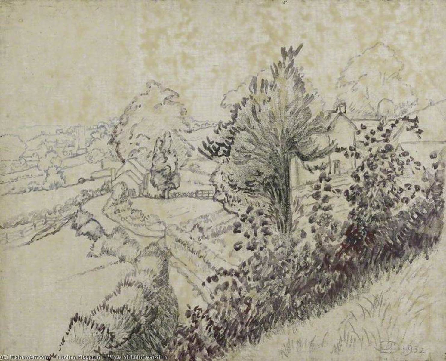 WikiOO.org - Encyclopedia of Fine Arts - Lukisan, Artwork Lucien Pissarro - View of Leintwardine