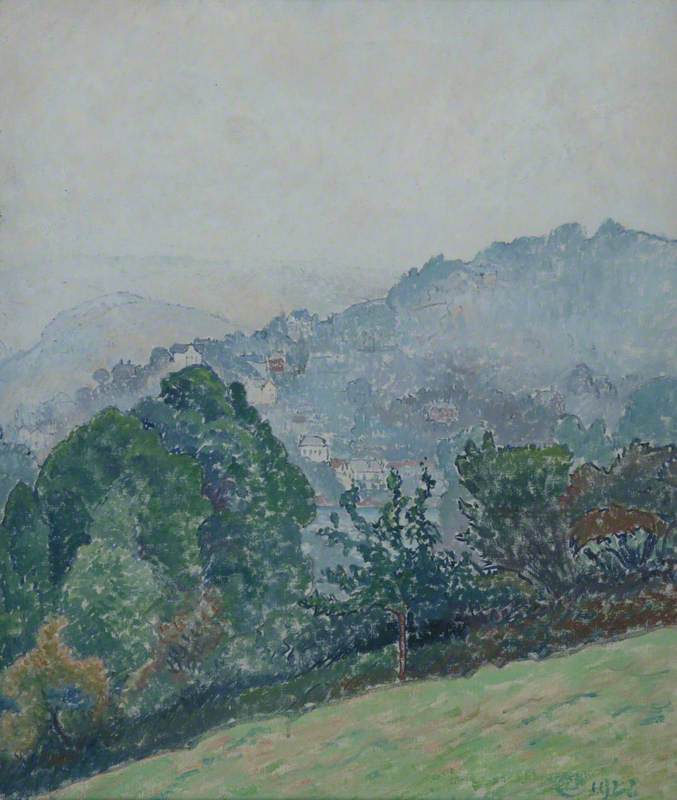 Wikioo.org - The Encyclopedia of Fine Arts - Painting, Artwork by Lucien Pissarro - Kingswear through the Mist