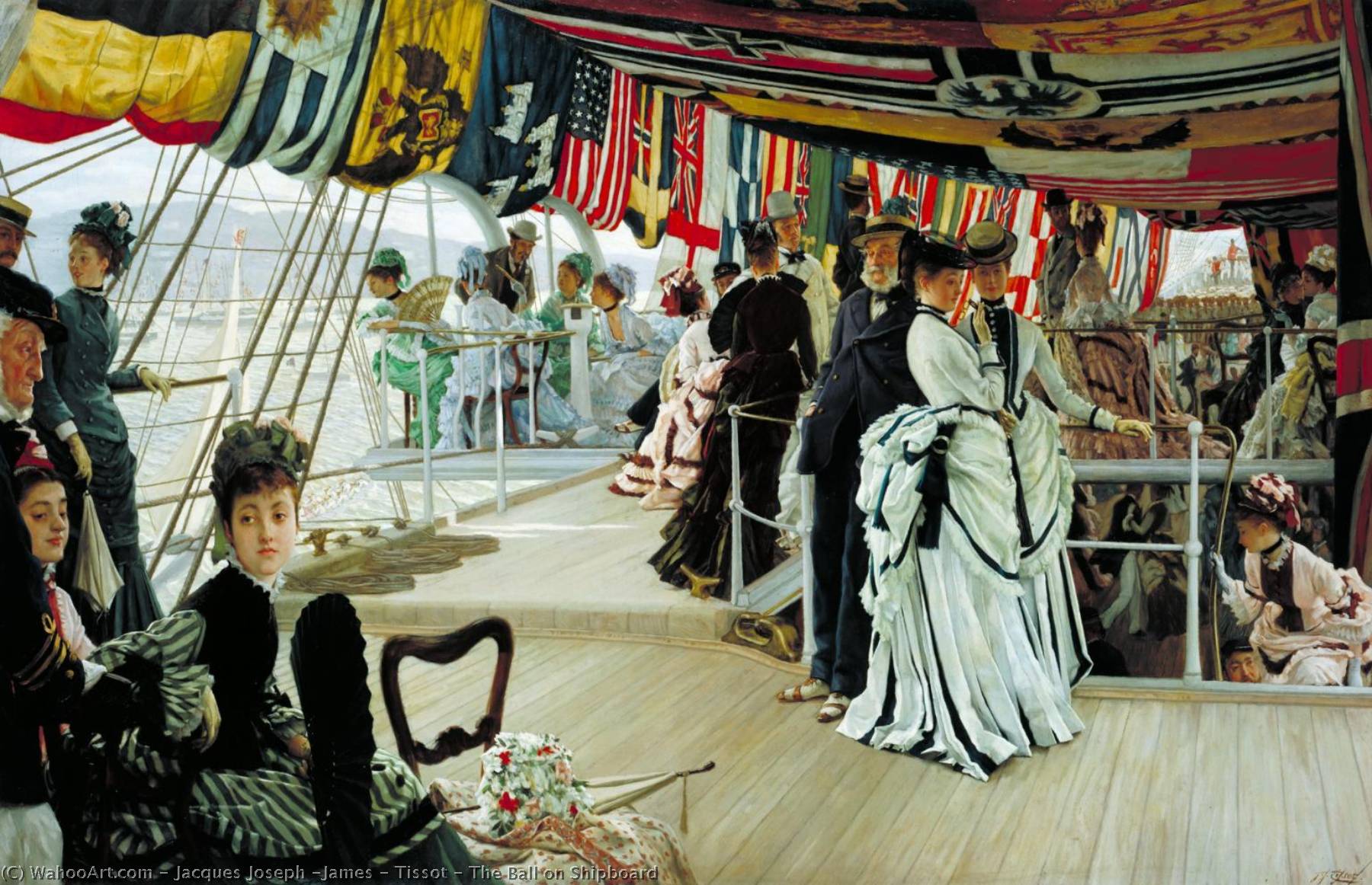 Wikioo.org - Encyklopedia Sztuk Pięknych - Malarstwo, Grafika James Jacques Joseph Tissot - The Ball on Shipboard