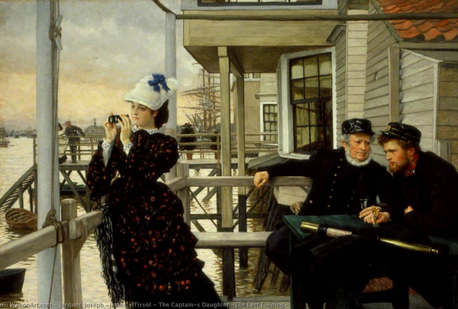 Wikioo.org - The Encyclopedia of Fine Arts - Painting, Artwork by Jacques Joseph (James ) Tissot - The Captain's Daughter (The Last Evening)