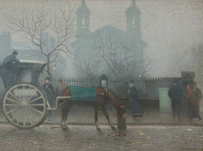 Wikioo.org - The Encyclopedia of Fine Arts - Painting, Artwork by Pierre Adolphe Valette - Hansom Cab at All Saints