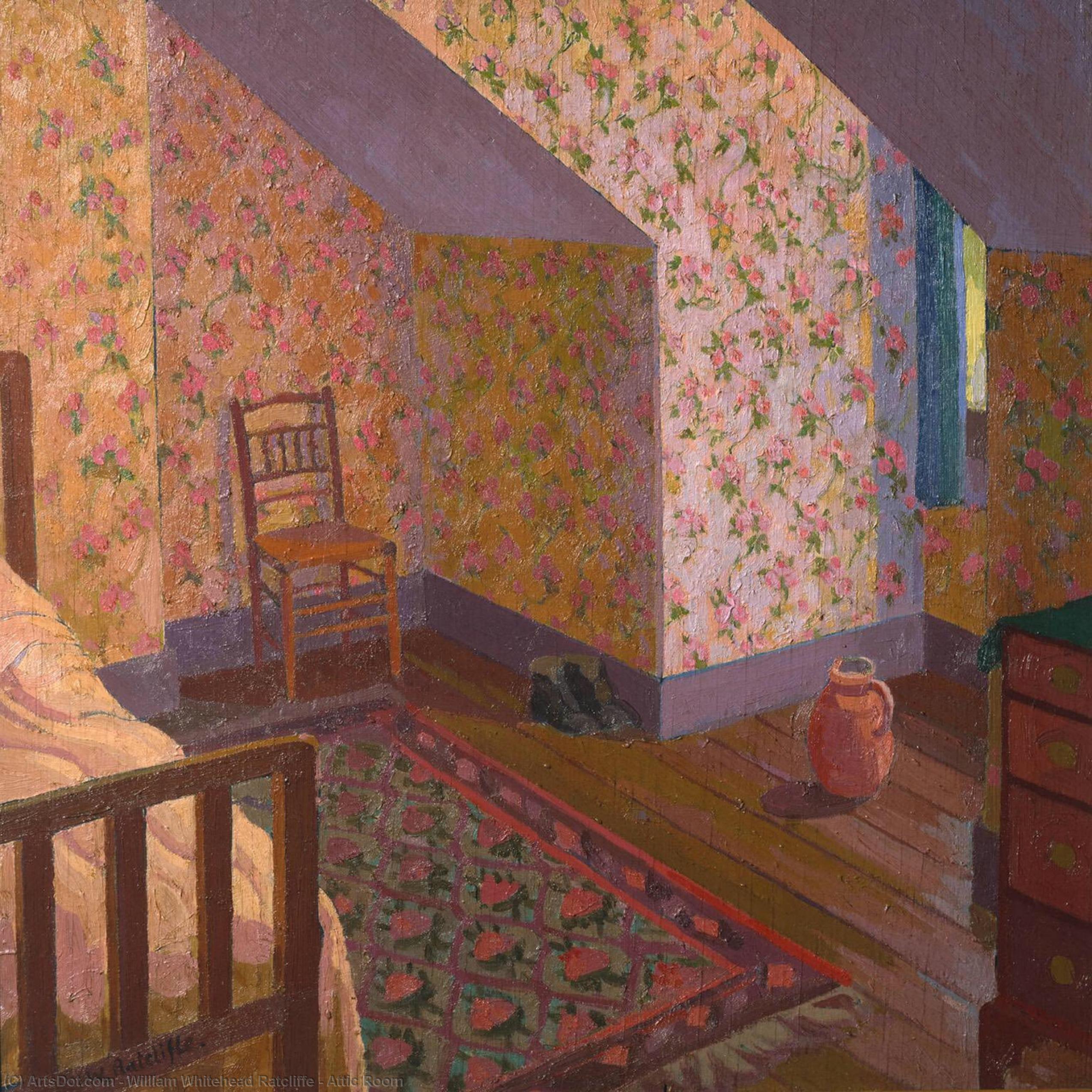 Wikioo.org - The Encyclopedia of Fine Arts - Painting, Artwork by William Whitehead Ratcliffe - Attic Room