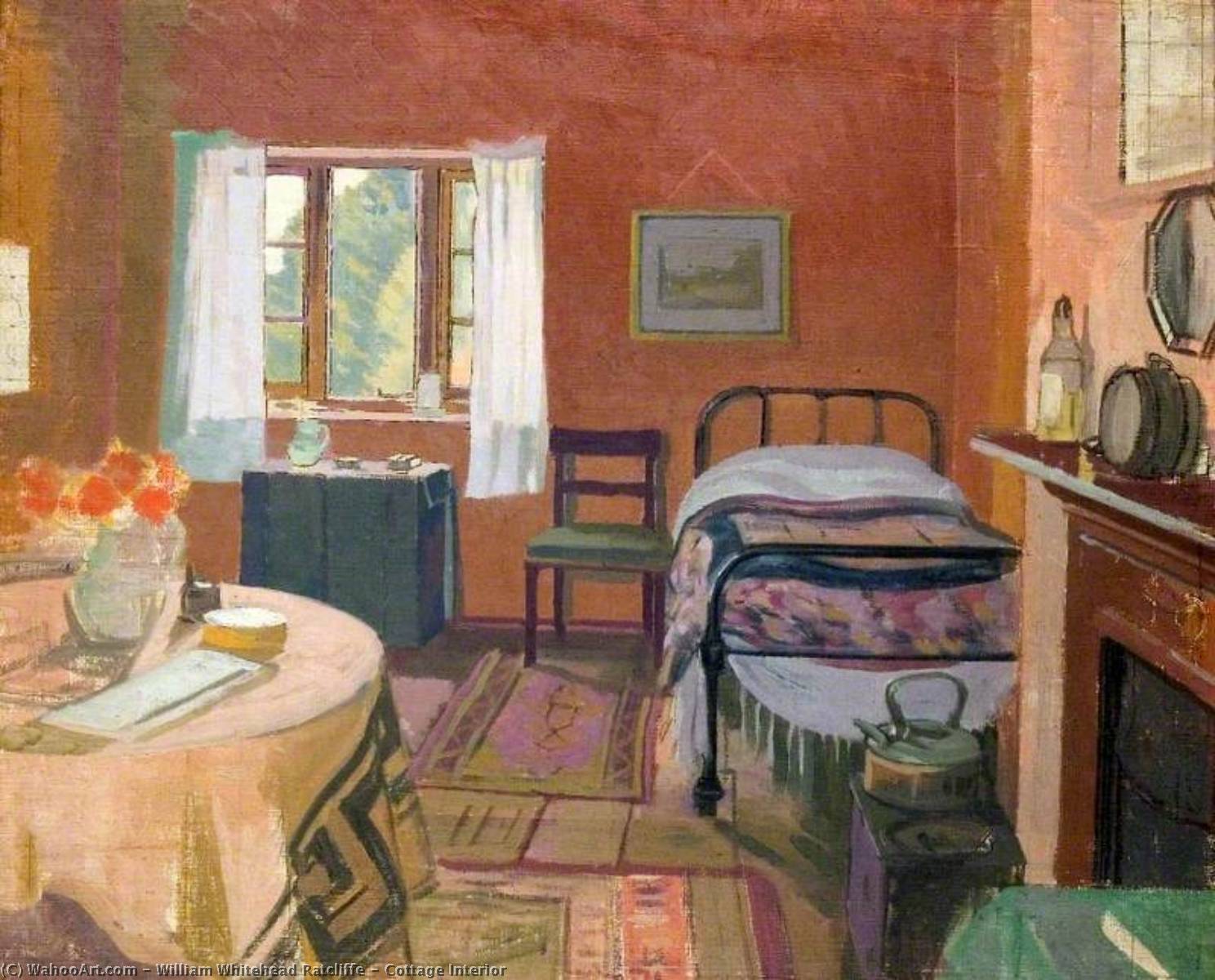 Wikioo.org - The Encyclopedia of Fine Arts - Painting, Artwork by William Whitehead Ratcliffe - Cottage Interior