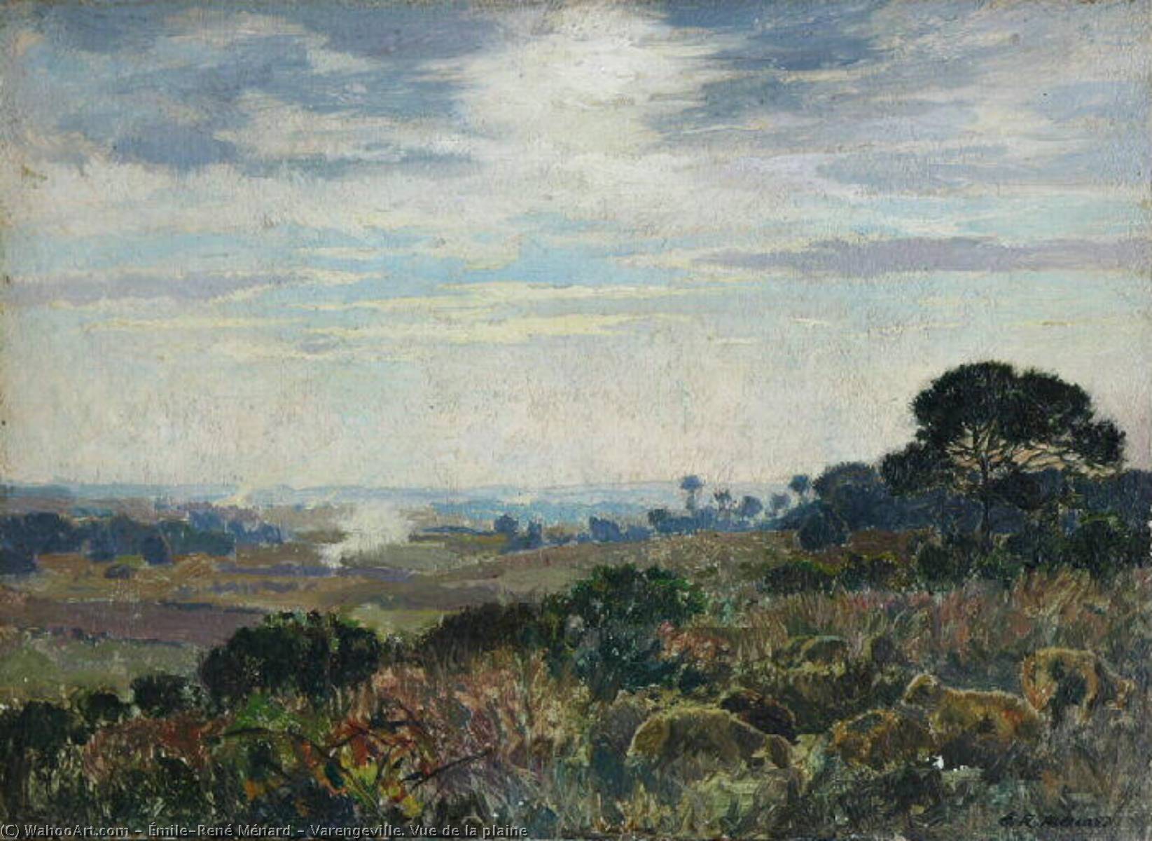 Wikioo.org - The Encyclopedia of Fine Arts - Painting, Artwork by Émile-René Ménard - Varengeville. Vue de la plaine