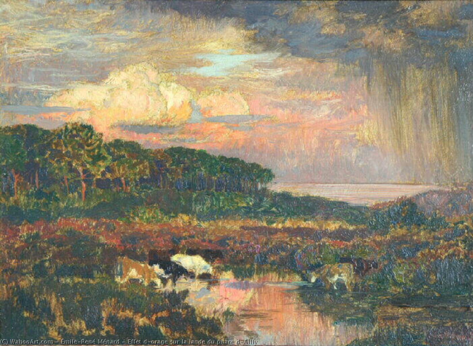 Wikioo.org - The Encyclopedia of Fine Arts - Painting, Artwork by Émile-René Ménard - Effet d'orage sur la lande du phare d'Ailly
