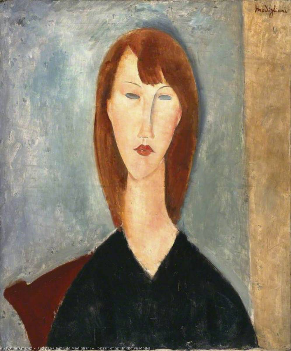Wikioo.org - The Encyclopedia of Fine Arts - Painting, Artwork by Amedeo Modigliani - Portrait of an Unknown Model