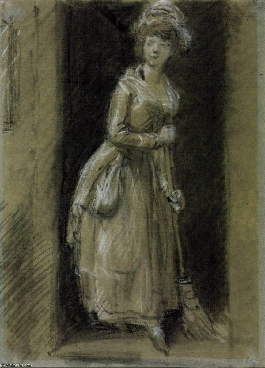 WikiOO.org - Enciklopedija likovnih umjetnosti - Slikarstvo, umjetnička djela Thomas Gainsborough - Figure Study for 'The Housemaid'