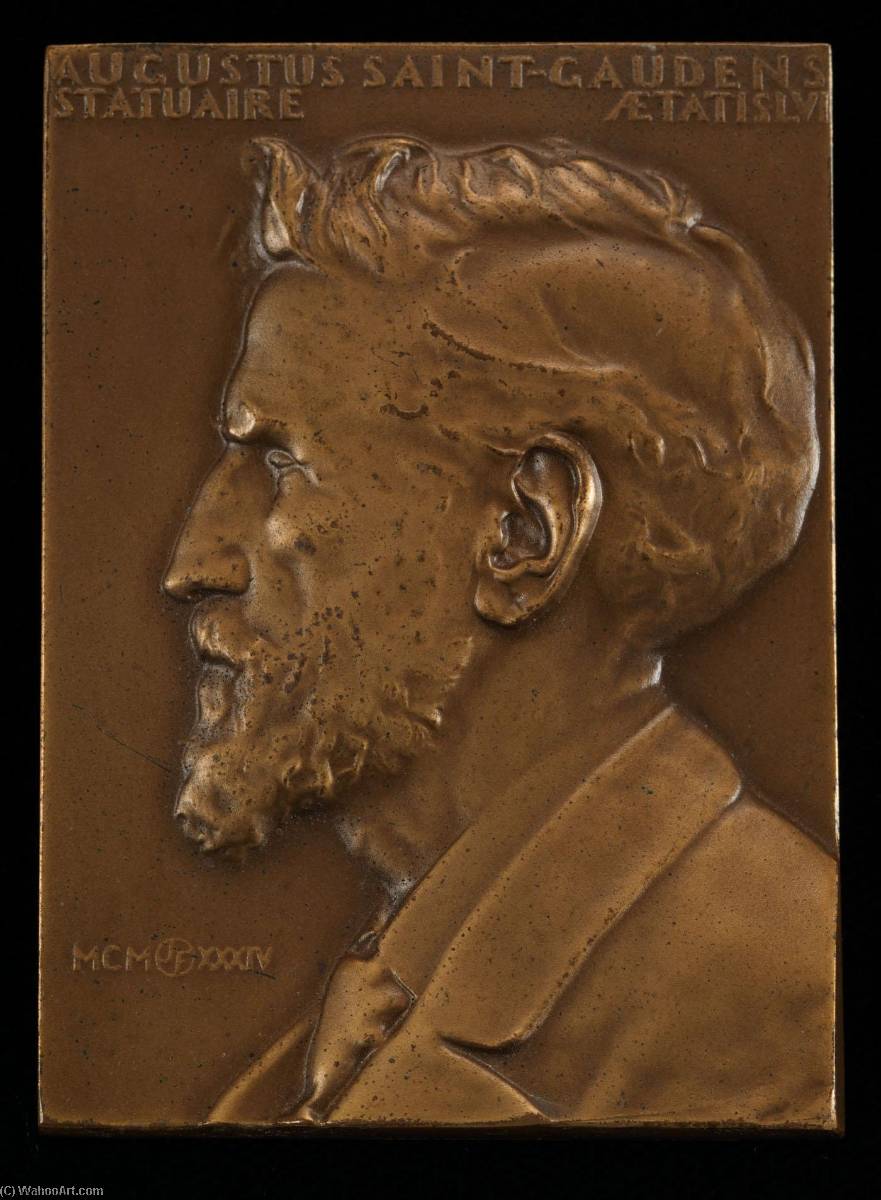 Wikioo.org - The Encyclopedia of Fine Arts - Painting, Artwork by John Flanagan - Auguste Saint Gaudens, obverse