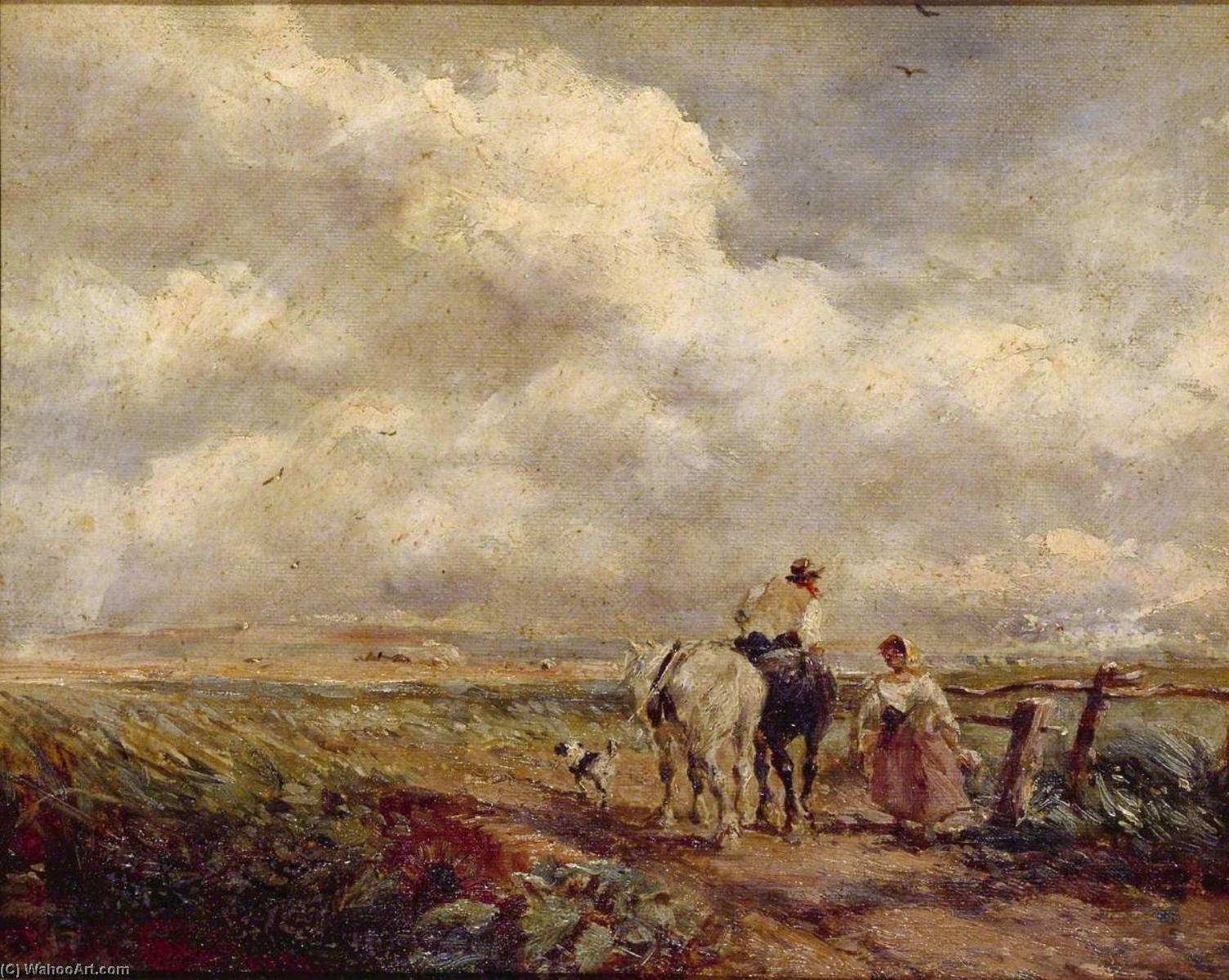 Wikioo.org - The Encyclopedia of Fine Arts - Painting, Artwork by David Cox The Elder - The Road across the Common